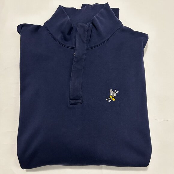 Polo Golf Ralph Lauren Sweatshirt Mens sz XXL Winged Foot logo 1/4 zip navy blue - Picture 12 of 12